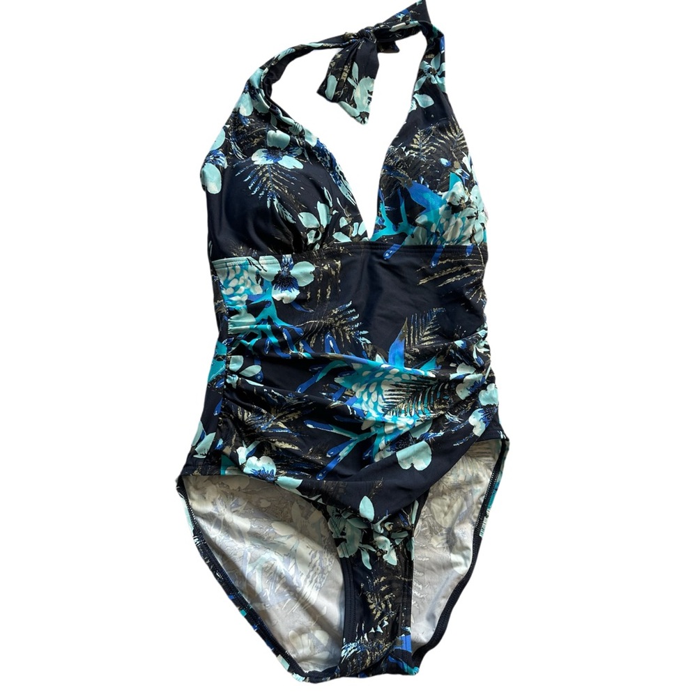 Tommy Hilfiger Floral Halter compression UV protection One-Piece Swimsuit size 8